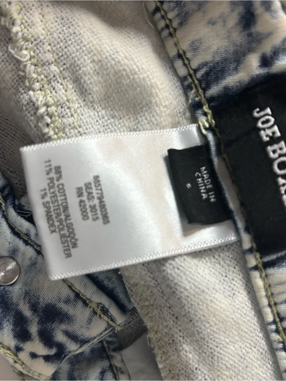 Joe Boxer Blue and White Acid Wash Denim shorts